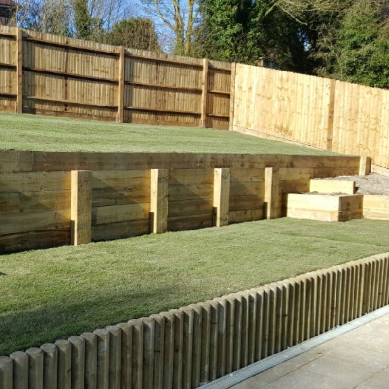 Raised Artificial Grass & Fencing - Coastal Paving and Groundworks Gallery